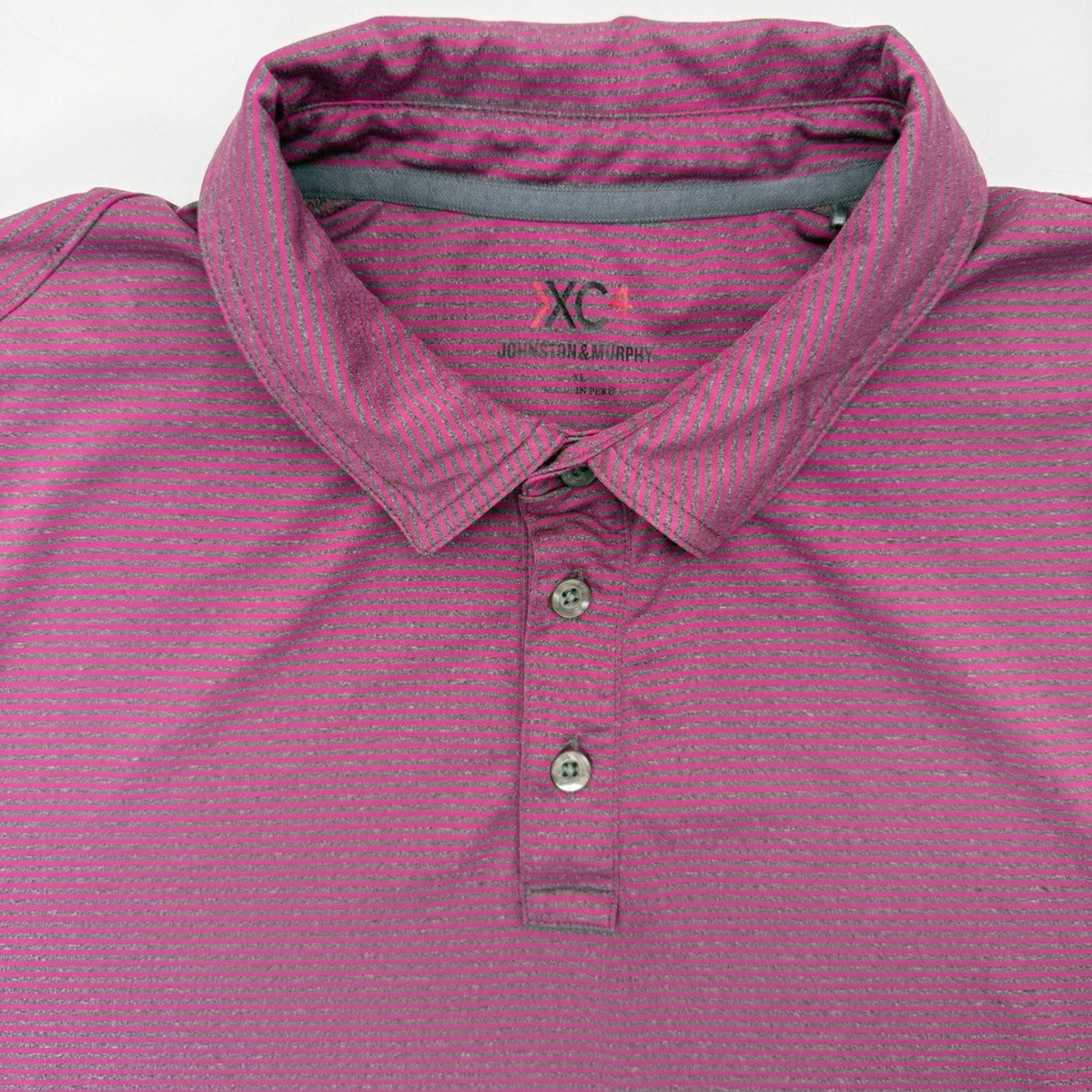 Johnston & Murphy Polo Mens XL Burgundy XC4 Performance Short Sleeve Shirt *READ
